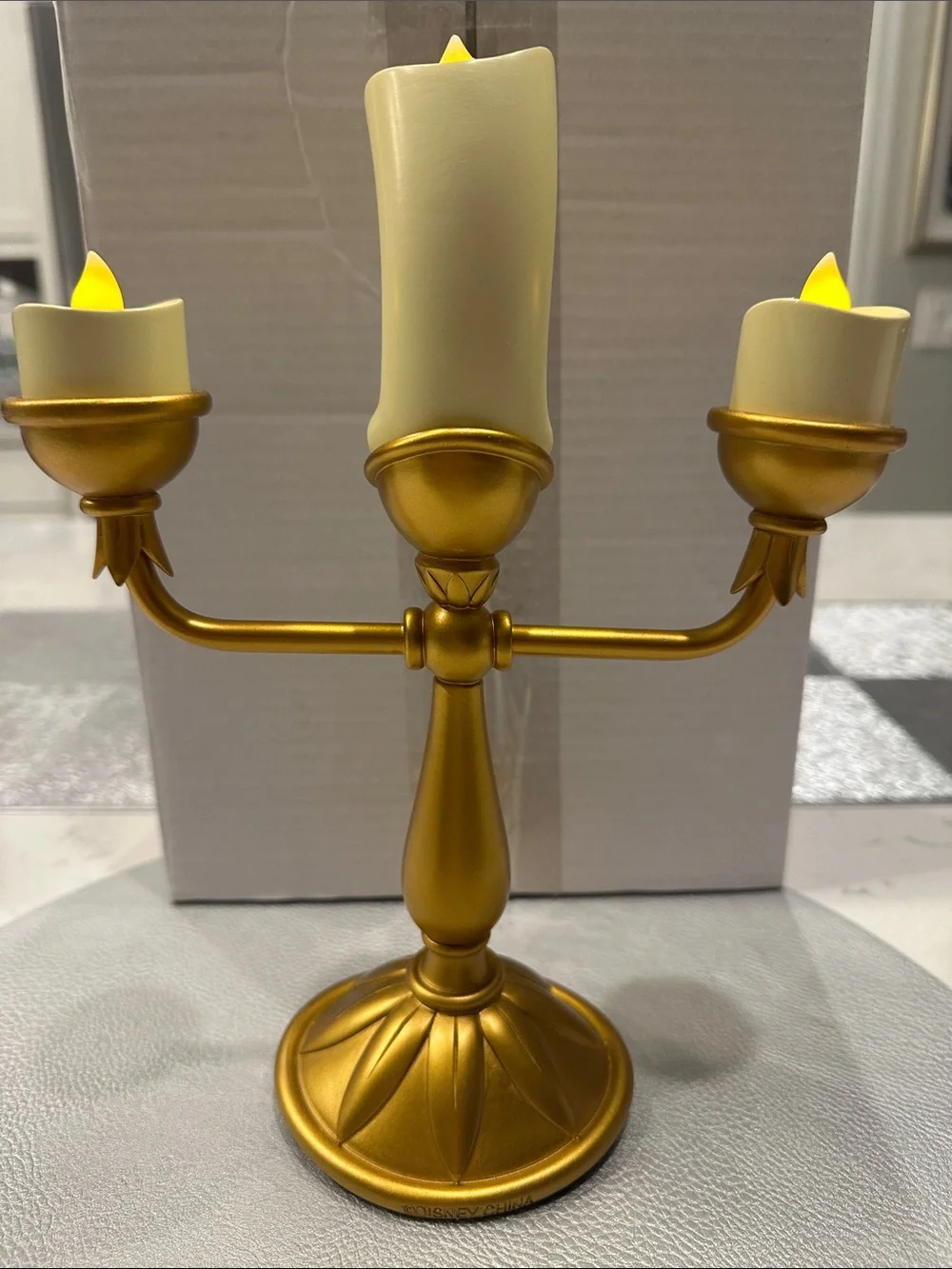 Disney Beauty & The Beast Gold Lumière LED Candelabra Figurine - Home Accents